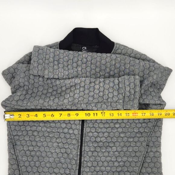 GAP Fit Jacquard Quilted Bomber Jacket Womens Size Small Black White Hexagon - Picture 6 of 9